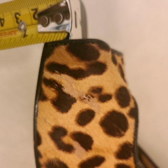Nine West Leopard Patent Leather Peep Toe Platform Heels Size 7.5 - Picture 9 of 10